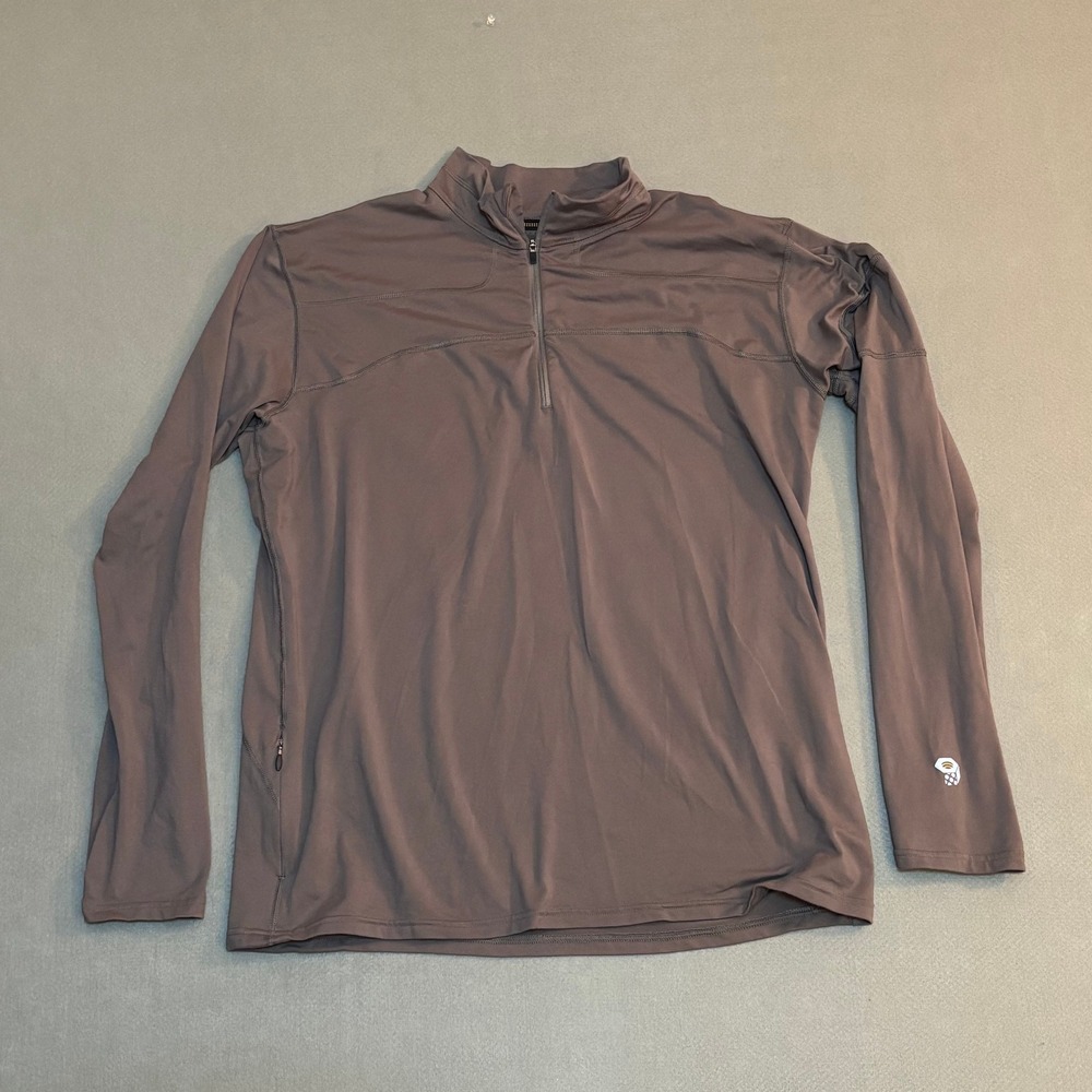 Mountain Hardwear Mens Wicked Lite 1/4 Zip Pullover Brown OM3253 Large